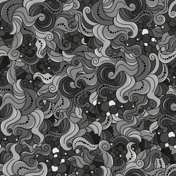 Серый Бесшовный Векторный Рисунок Завихрениями Вырезками Заполнения Любой Поверхности Абстрактное — стоковый вектор