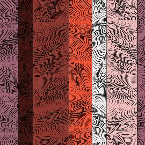 Gekleurd Naadloos Vectorpatroon Met Lange Golvende Verticale Strepen Abstracte Achtergrond — Stockvector