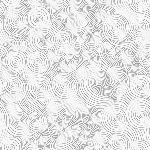 White Spiral Hearts Seamless Pattern — Stock Vector