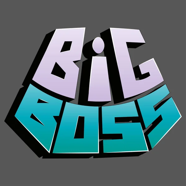 Big Boss Vector Inscription Unique Letters Decorating Shirts Isolated Illustration — стоковый вектор