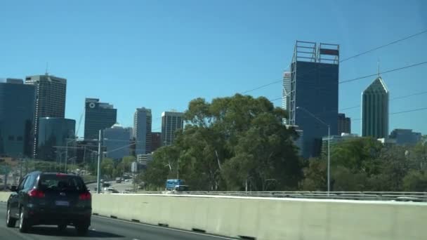 Guida Intorno Varie Strade Autostrade All Interno Della Città Perth — Video Stock