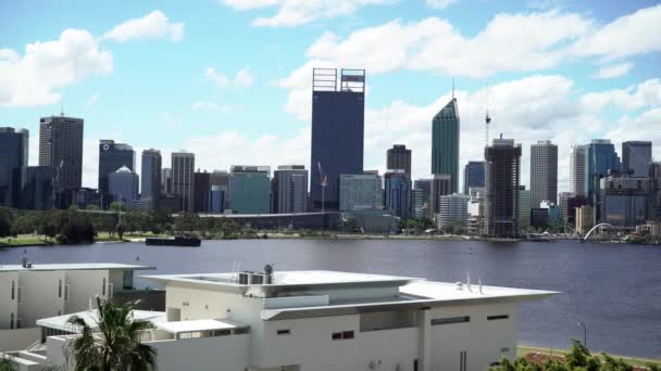 Una Vista Del Horizonte Ciudad Perth — Vídeo de stock