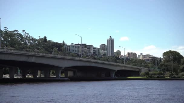 Veduta Del Ponte Che Collega Nord Sud Perth City — Video Stock