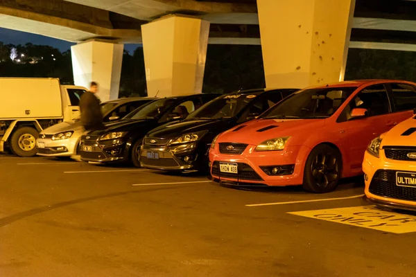 Carros Exóticos Exposição Encontro Carro Realizado Parque Estacionamento Cidade Perth — Fotografia de Stock