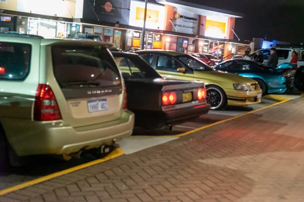 Carros Exóticos Exposição Encontro Carro Realizado Parque Estacionamento Cidade Perth — Fotografia de Stock