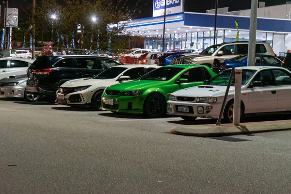 Exotic Cars Display Car Meet Held Carpark City Perth Western — Stock Photo, Image