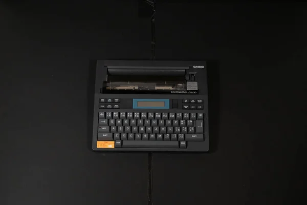 Old Cassette Keyboard Black Background — Stock Photo, Image