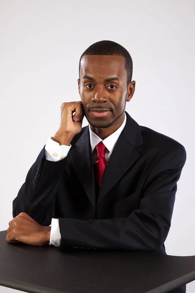 Black Businessman Suit Tie —  Fotos de Stock