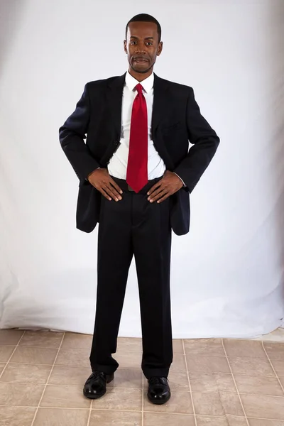 Thoughtful Black Businessman Suit — Foto Stock