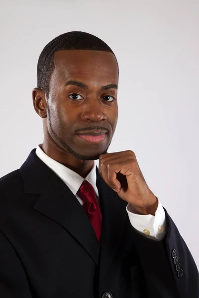 Thoughtful Black Businessman Suit —  Fotos de Stock