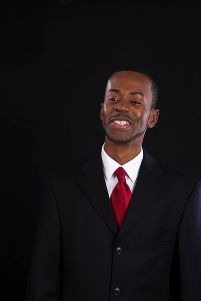 Handsome Black Businessman Pleasing Smile —  Fotos de Stock