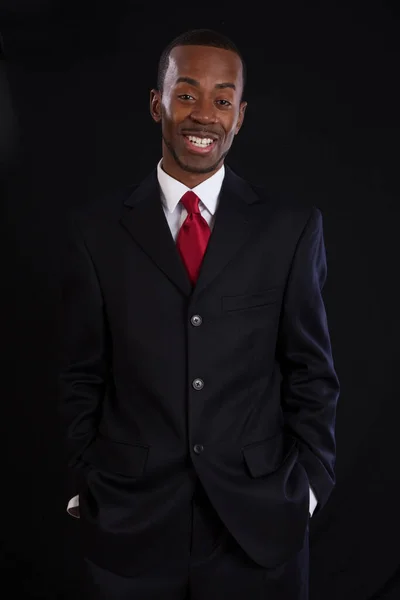Handsome Black Businessman Pleasing Smile —  Fotos de Stock