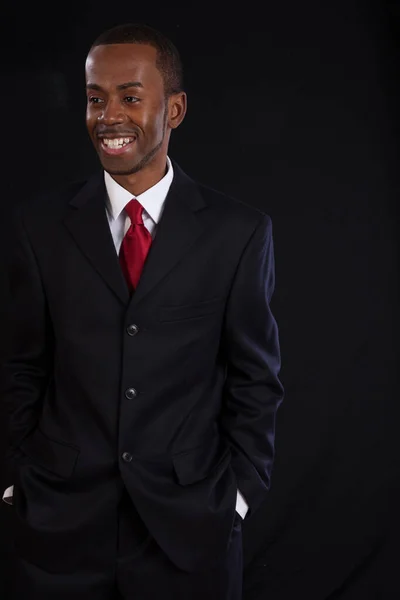 Handsome Black Businessman Pleasing Smile — Stock Photo, Image