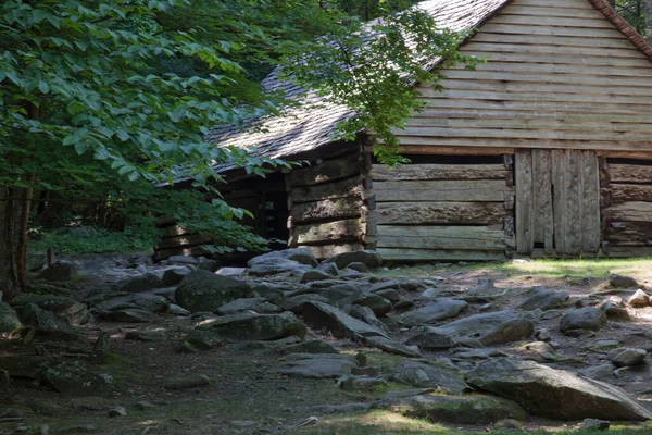 Cabane Rondins Dans Les Bois — Photo