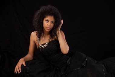 Pretty woman with a thoughtful expression