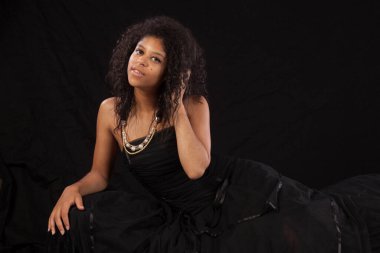 Pretty woman with a thoughtful expression