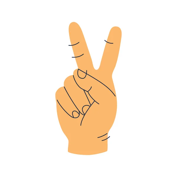 Victory Peace Sign Logo Icon Human Hand Showing Two Fingers — Archivo Imágenes Vectoriales