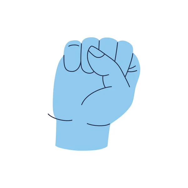 Human Fist Sign Symbol Protest Revolution Hands Gestures Concept Hand — Archivo Imágenes Vectoriales