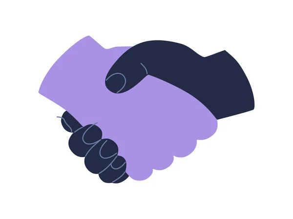 Handshake Sign Gestures Concept Friendship Partnership Symbol Hand Drawn Color — Stock Vector