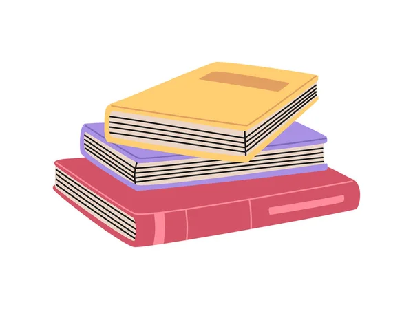 Pila Libri Epoca Copertine Colorate Concetto Letteratura Educazione Illustrazione Vettoriale — Vettoriale Stock