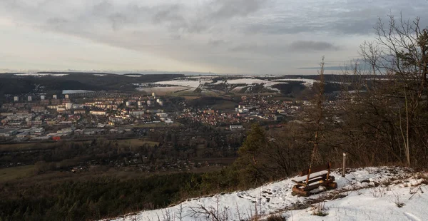 View from Jenzig in Jena at winter in 2020, copy space — Stock Photo, Image