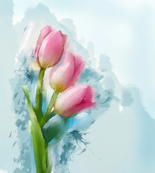 Tulipanes flores pintura — Foto de Stock