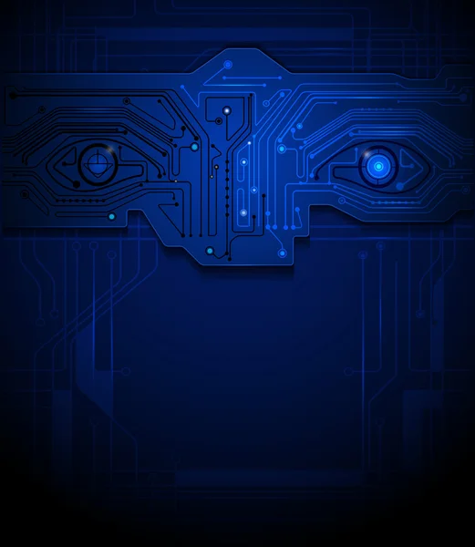 Eye blue Abstract background circuit board of modern digital technology — Stock Vector