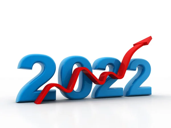 Nouvel 2022 Illustration Conceptuelle Croissance Financière Économique 2022 Année Avec — Photo