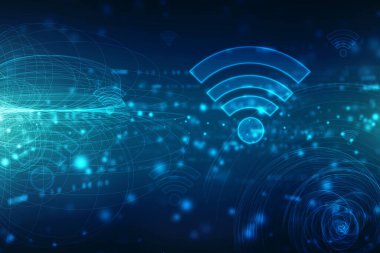 2d illüstrasyon WiFi sembolü işareti, WiFi İnternet Ağ Bağlantısı Arkaplanı, Kablosuz ağ bağlantısı arkaplanı