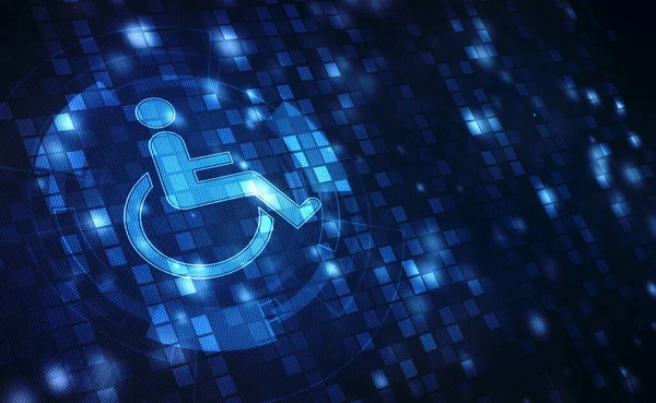 Значок Доступности Инвалидной Коляской Техникой Абстрактного Фона Доступ Интернет Сайту — стоковое фото