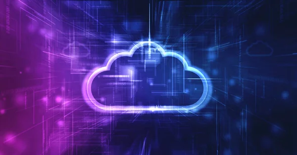 Illustration Cloud Computing Digital Cloud Computing Network Concept Background Cyber — Zdjęcie stockowe