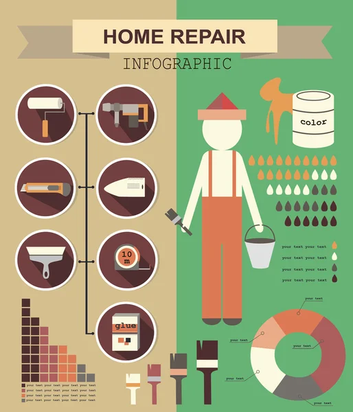 Infographic house remodel — Stock Vector