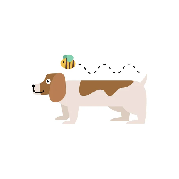 Illustration vectorielle de chien mignon en vecteur de style plat — Image vectorielle
