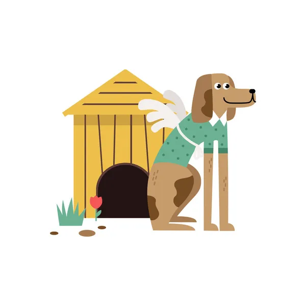 Illustration vectorielle de chien mignon en vecteur de style plat — Image vectorielle