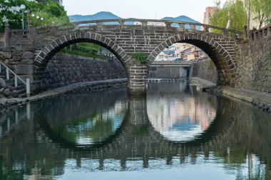 Meganebashi (Spectacles Bridge) in Nagasaki, Japan clipart