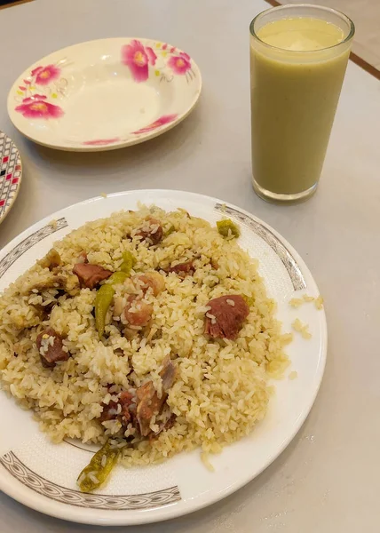 Tehari Famous Haji Mutton Biriyani Old Town Dhaka Bangladesh Served — Stock Fotó