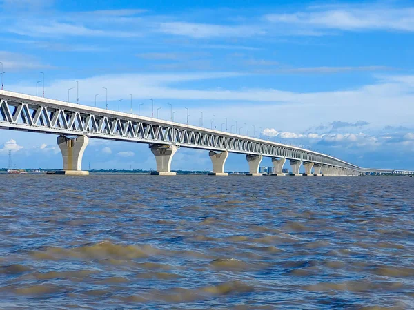 Padma Multipurpose Bridge Multipurpose Railroad Bridge Constructed Padma River Bangladesh 图库图片