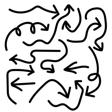 Çeşitli yönlere sahip soyut oklar