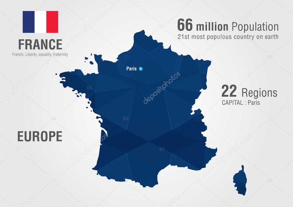 ピクセル ダイヤモンド テクスチャとフランスの世界地図 Stock Vektor C Kameonline