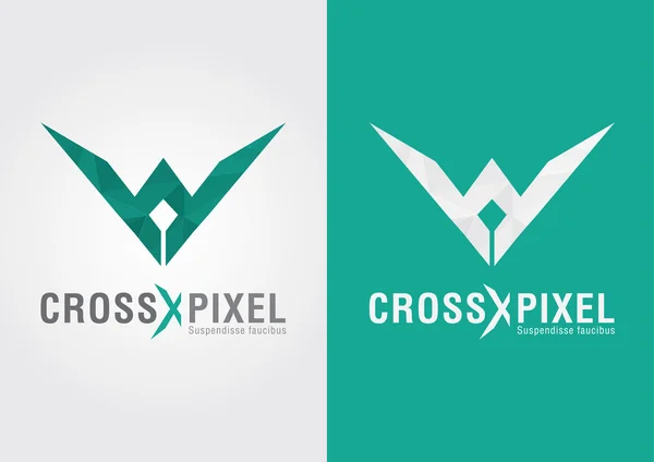 Cross Pixel. Un diseño de icono de forma de estilo moderno y color . — Vector de stock