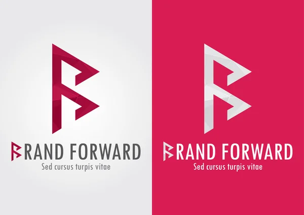 Brand Forward. B letter with a forward symbol to show your movement. Business Success — Stock Vector