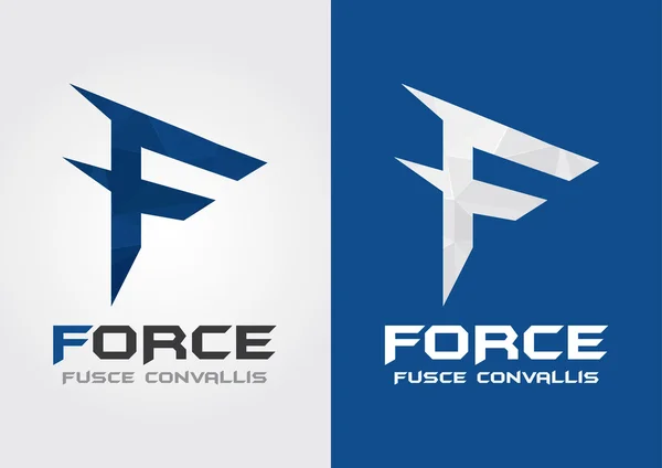 F force met een symbool van kracht. zakelijke verkeer. — Stockvector