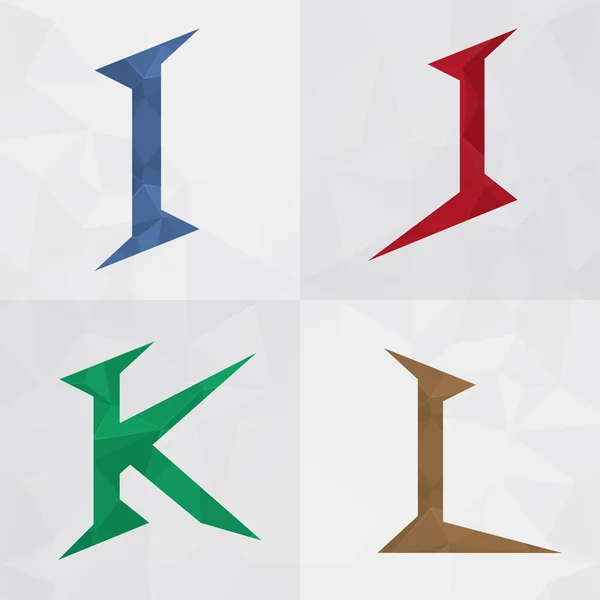 Ik j k l mix alfabet lettertype letterpictogram. creatieve marketing. — Stockvector