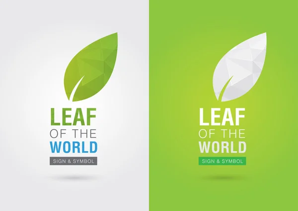 Leaf of the world. Eco volunteer icon. For green business soluti — Stock Vector