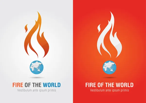 Fire of the world sign icon symbol info graphic. Creative market — Stock Vector