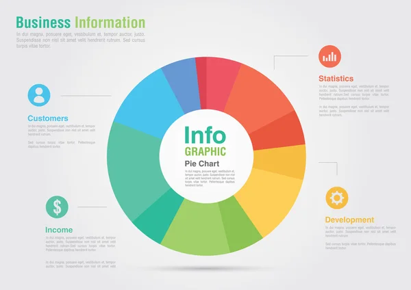 Business Pie chart infographic. Informe de negocio mercado creativo — Archivo Imágenes Vectoriales