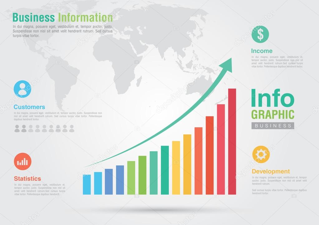 Business bar chart infographic. Business report creative marketi