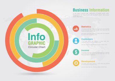 iş dairesel grafik Infographic. iş raporu yaratıcı ma