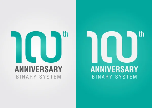 100 aniversario con un símbolo infinito. Diseño creativo . — Vector de stock