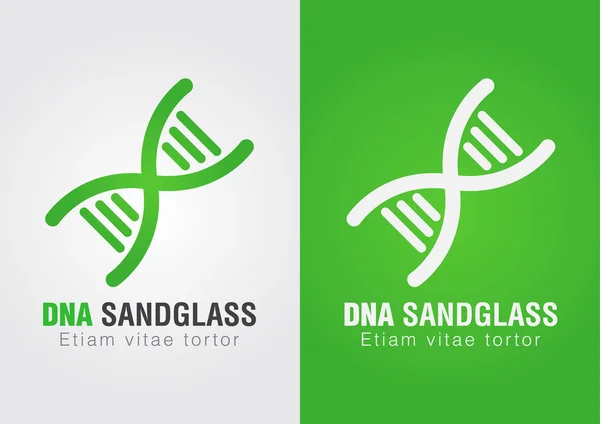 DNA sandglass combinatie teken symbool. creatief ontwerp. — Stockvector